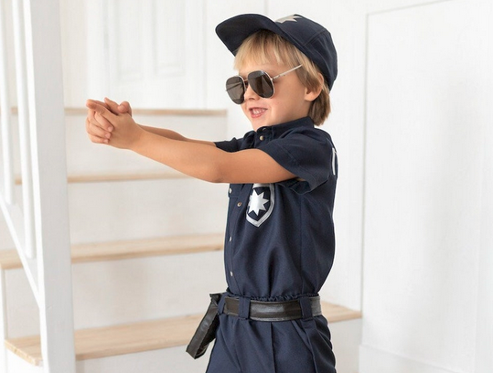 Child dressed as police officer
