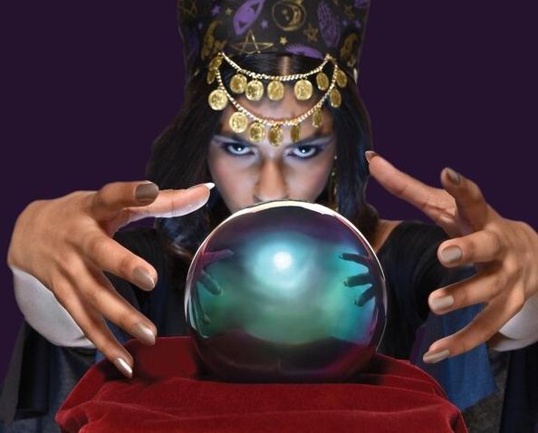 Fortune teller with crystal ball